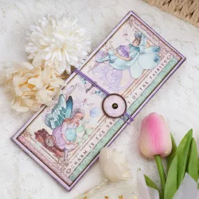 Fairy Theme Cyan Background Handmade Junk Journal Folio Kit