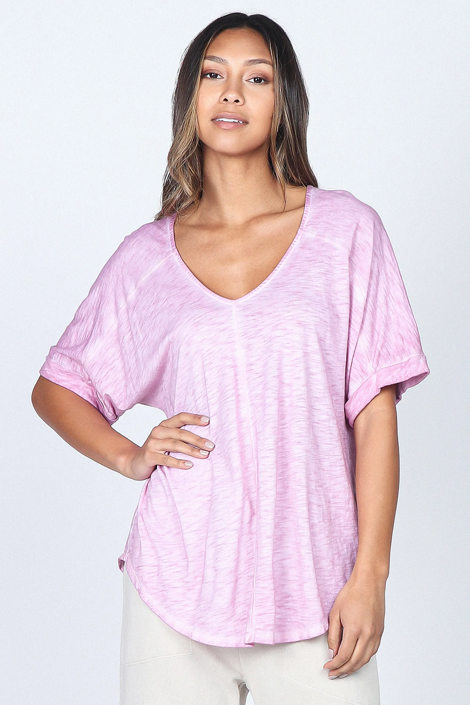 Favorite Oil Washed Dolman Sleeve Top