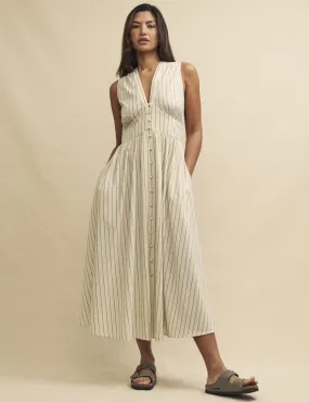 Fearne Cotton Cream Stripe Sleeveless Starlight Midi Dress