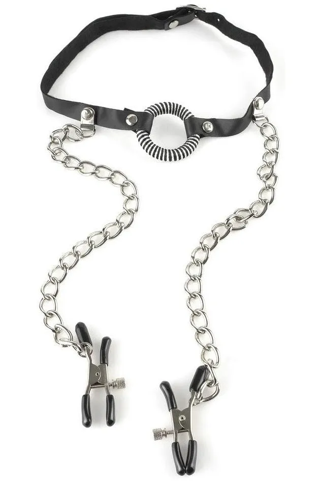 Fetish Fantasy O-Ring Gag Nipple Clamps