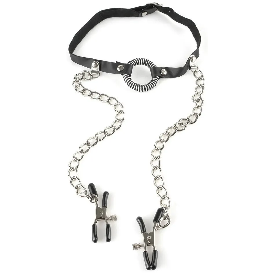 Fetish Fantasy O-Ring Gag Nipple Clamps