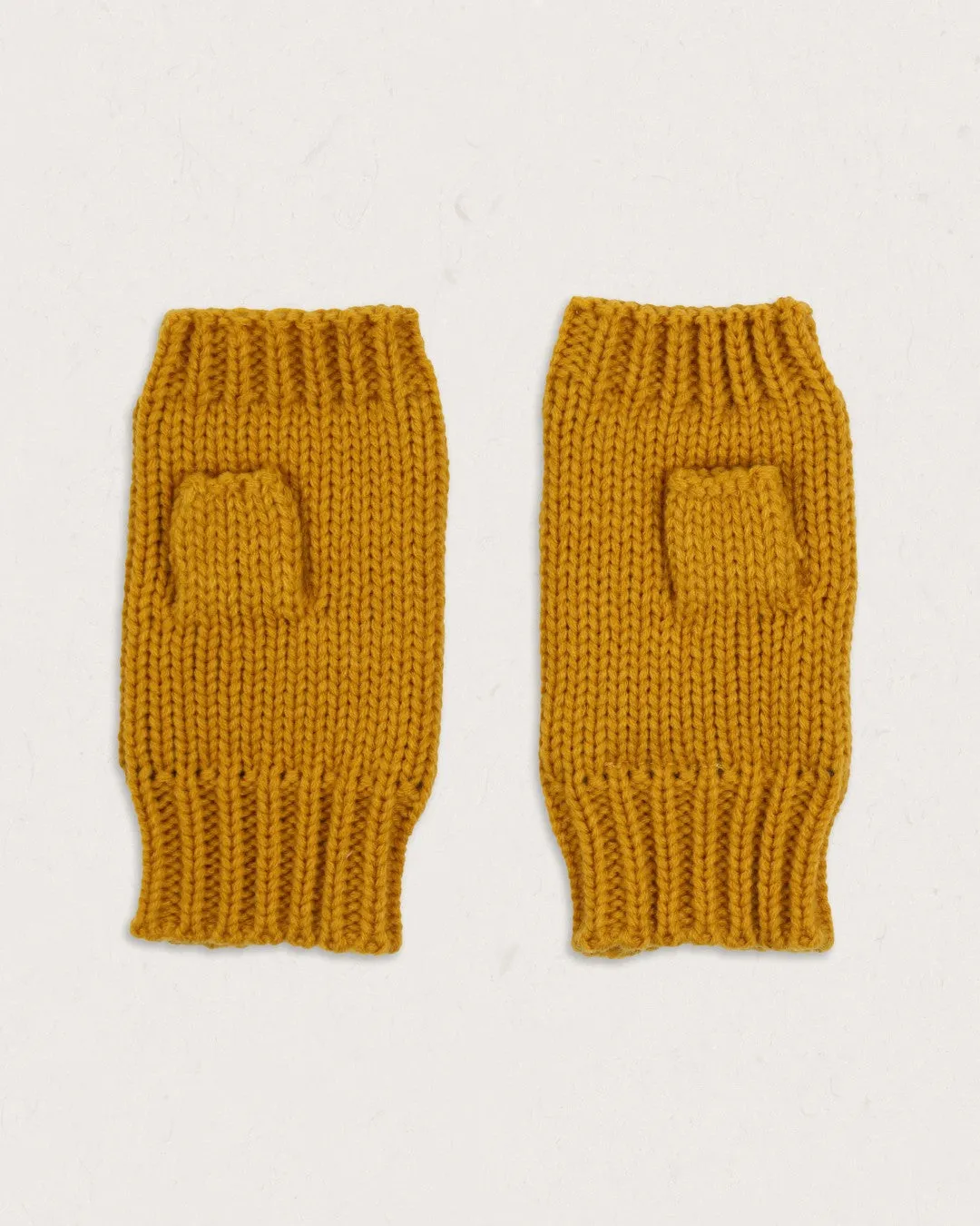 Flurry Recycled Fleece Lined Fingerless Mittens - Dandelion Yellow