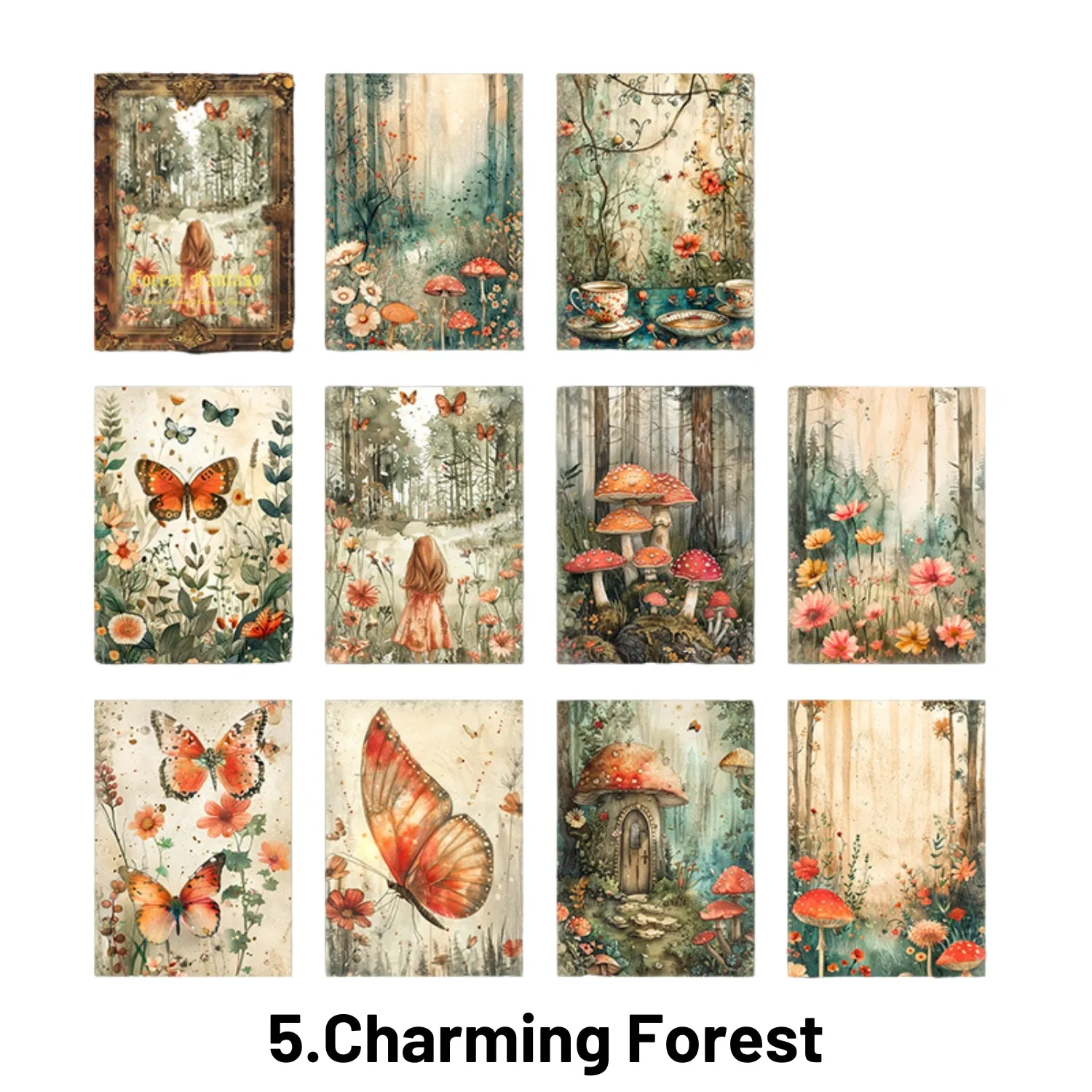 Forest Fantasy Series Fantasy Forest Theme Decorative Material Paper