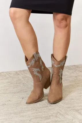 Forever Link Rhinestone Detail Cowboy Boots