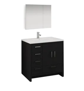 Fresca Imperia 36 Dark Gray Oak Bath Vanity Set w/ Cabinet & Faucet