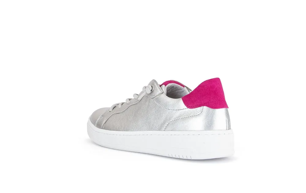 Gabor Silver Pink  Leather Trainer 34261