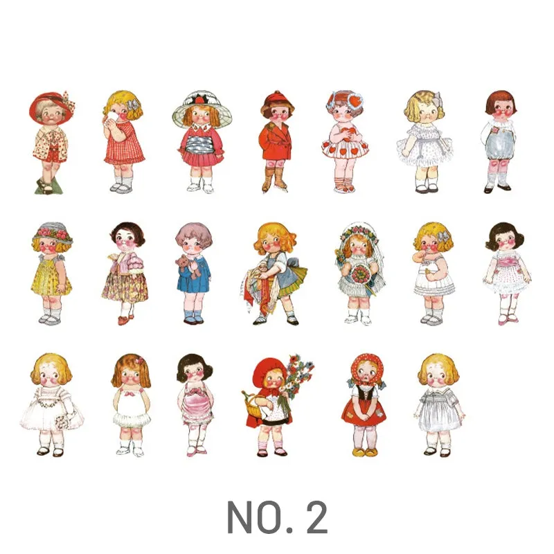 Girl Cartoon Dual Material Sticker - Fairy Tale, Animals, Angel