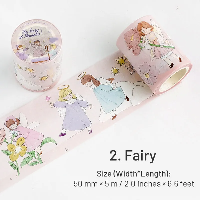 Girl Cartoon Washi Tape - People, Music, Fairy