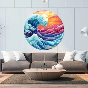 Great Wave - Rounded Glass Wall Art