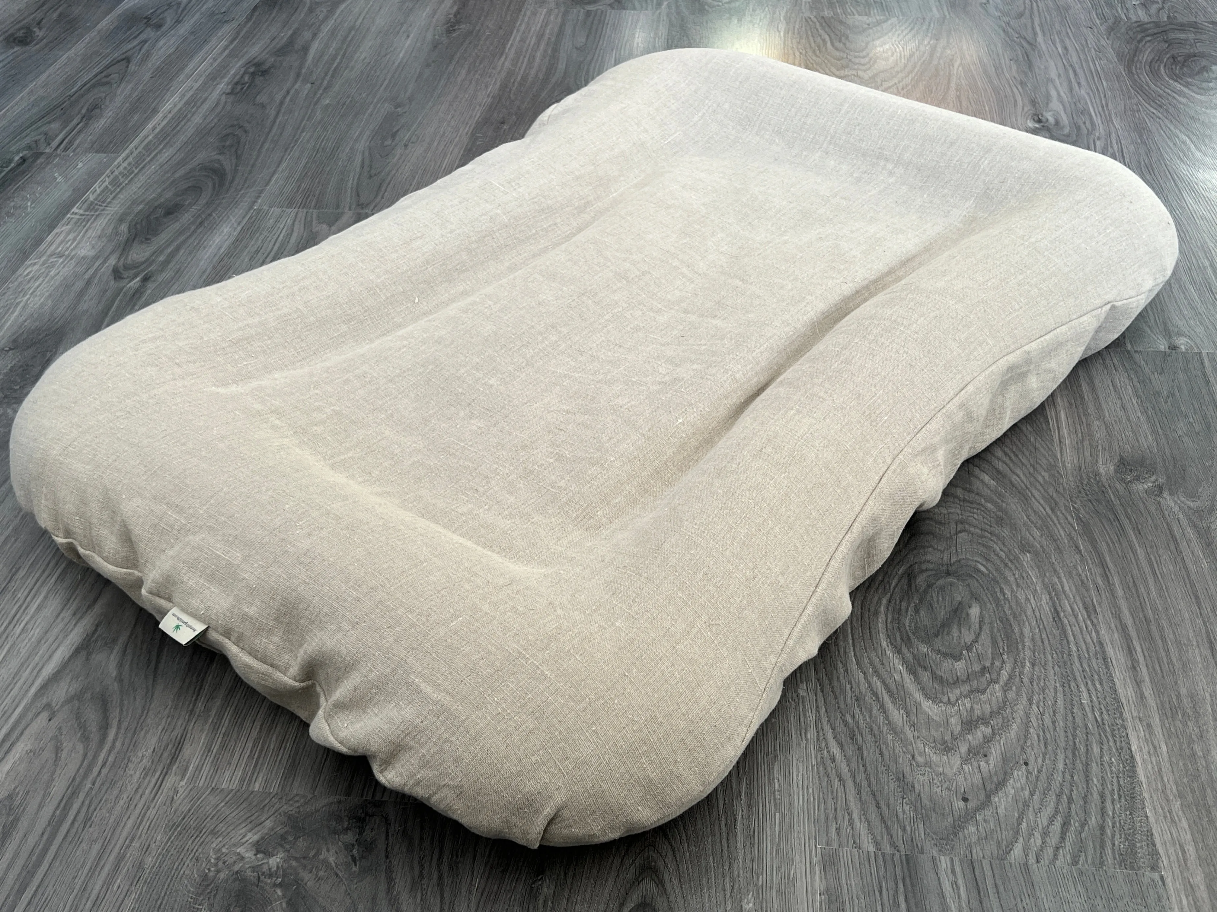 Hemp Linen Pet Bed Mat Pad Cushion Removable Washable Linen Cover Organic Hemp Fiber Filler Natural Linen Fabric Padded for Dog