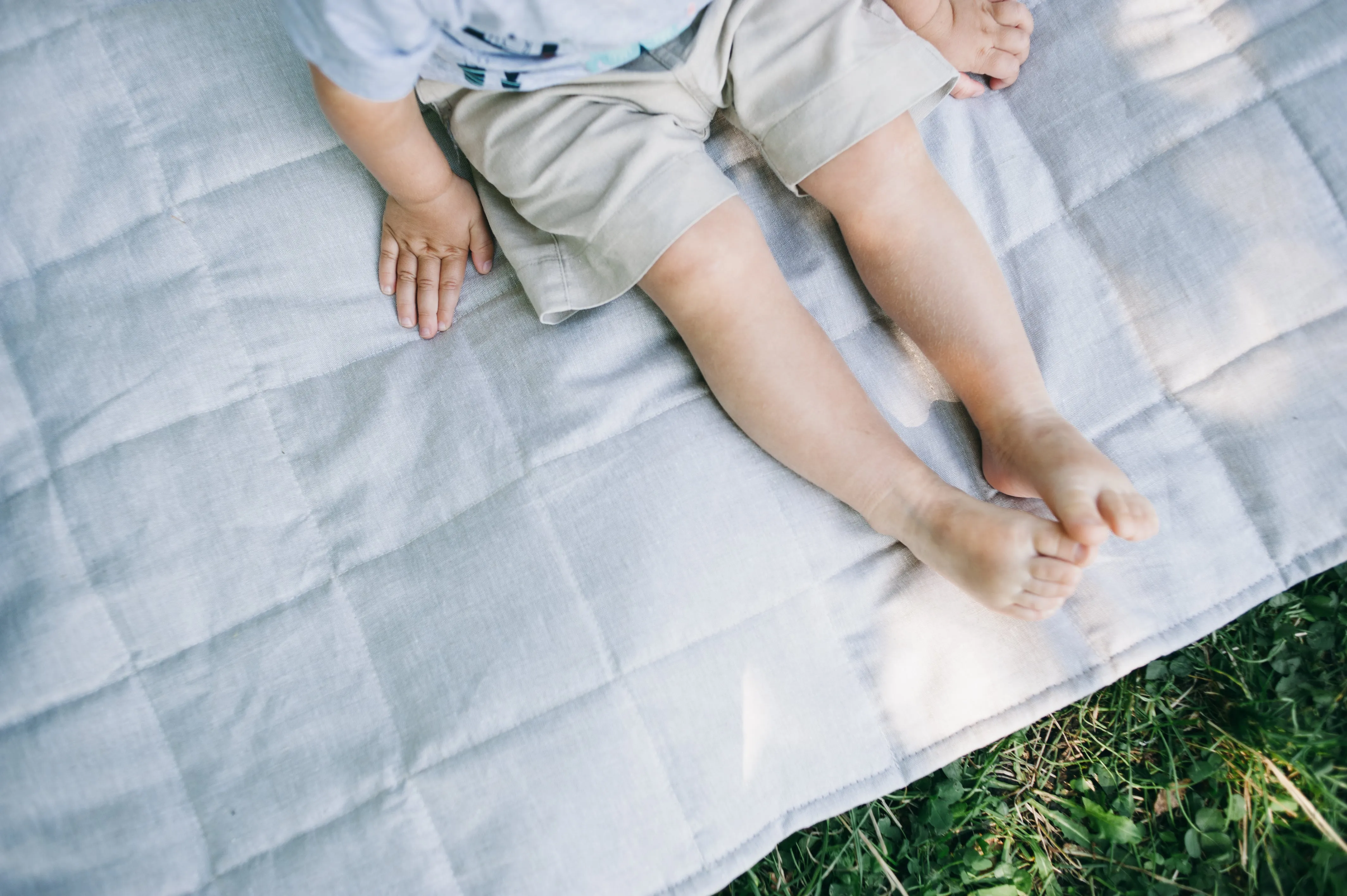 Hemp Linen Play Mat filled HEMP Fiber in Natural Linen fabric Light Yellow Mustard Blanky padded