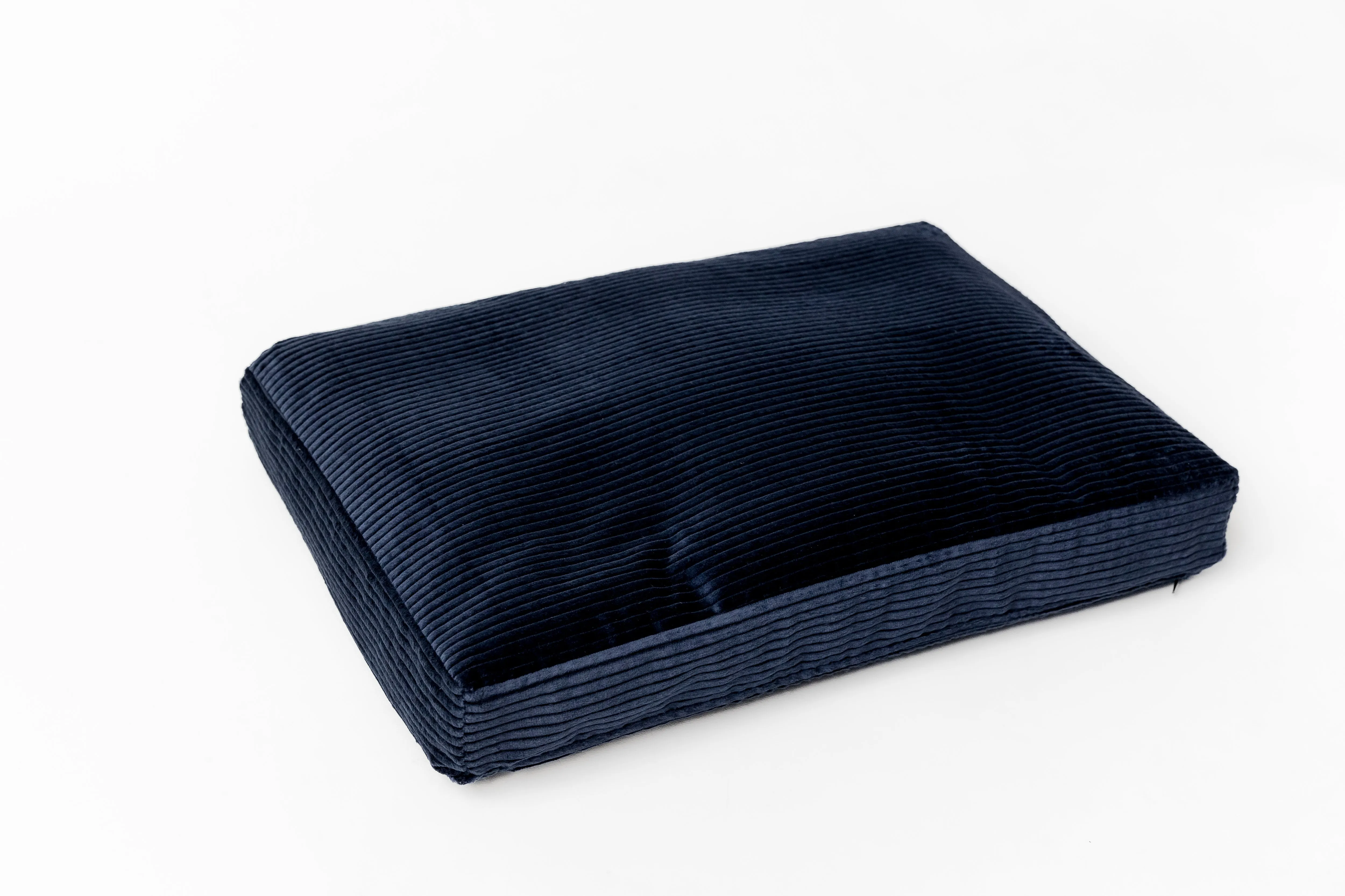 Hemp Pet Mat Pad Cushion Removable Washable 100% Cotton Cover dark blue velor Organic Hemp Fiber Filler