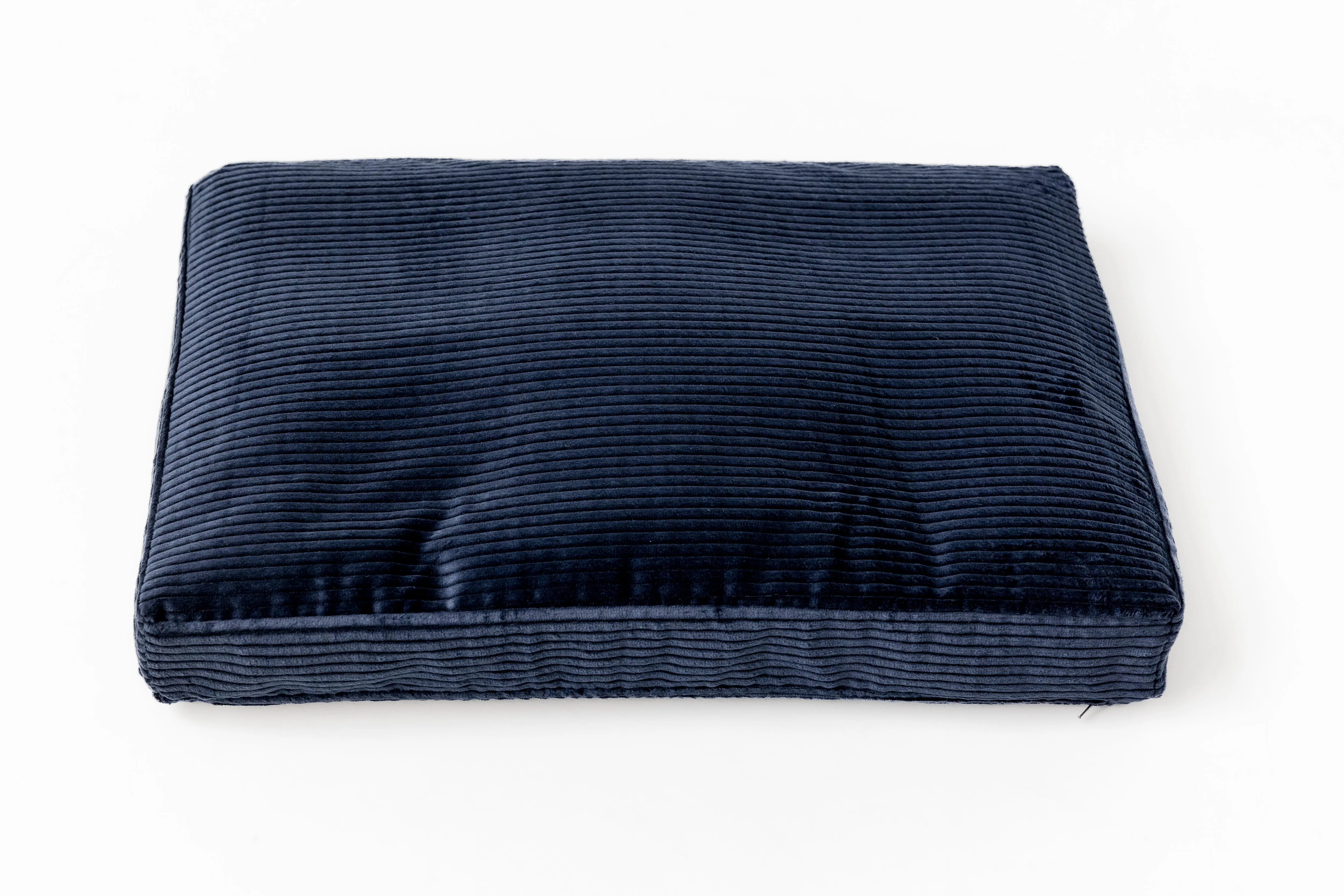 Hemp Pet Mat Pad Cushion Removable Washable 100% Cotton Cover dark blue velor Organic Hemp Fiber Filler