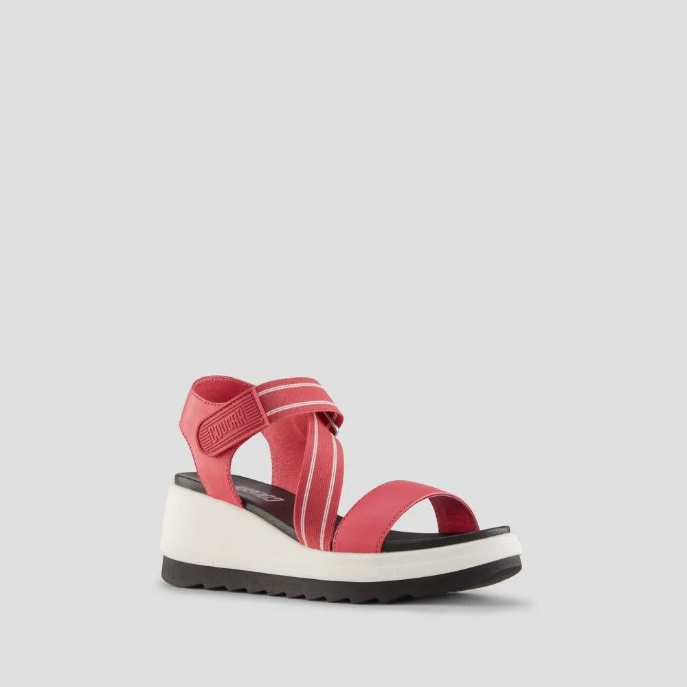 Hibiscus Leather Wedge Water-Repellent Sandal