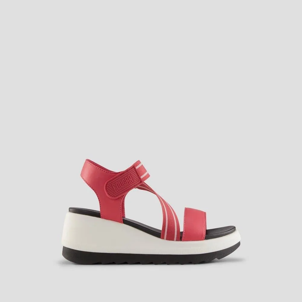 Hibiscus Leather Wedge Water-Repellent Sandal