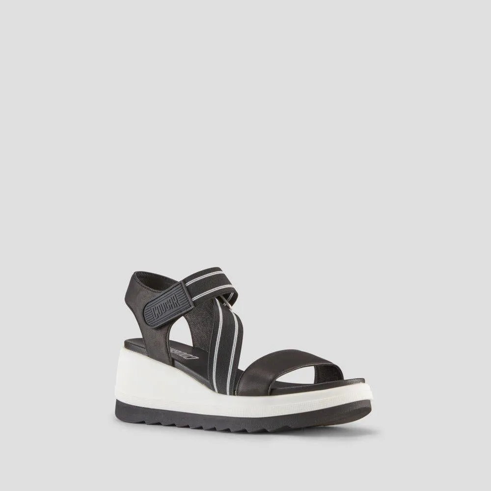 Hibiscus Leather Wedge Water-Repellent Sandal