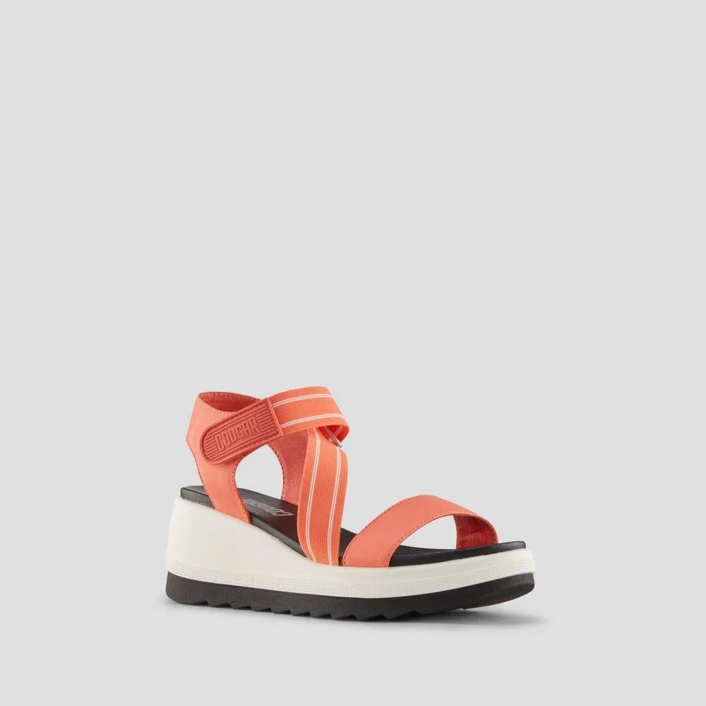 Hibiscus Leather Wedge Water-Repellent Sandal