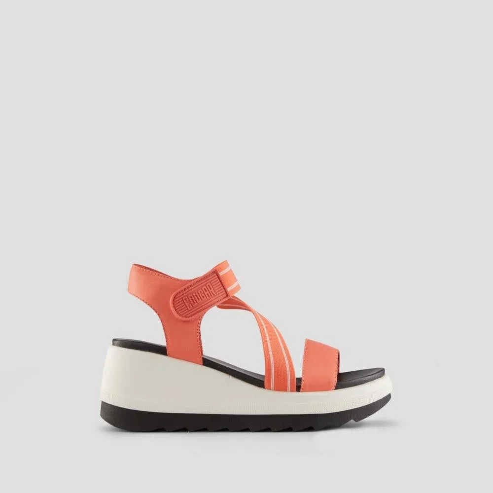 Hibiscus Leather Wedge Water-Repellent Sandal