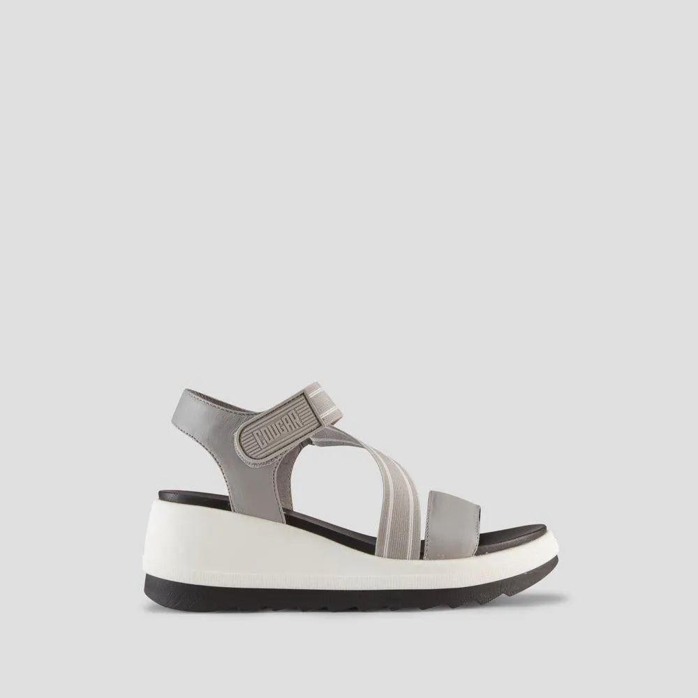 Hibiscus Leather Wedge Water-Repellent Sandal