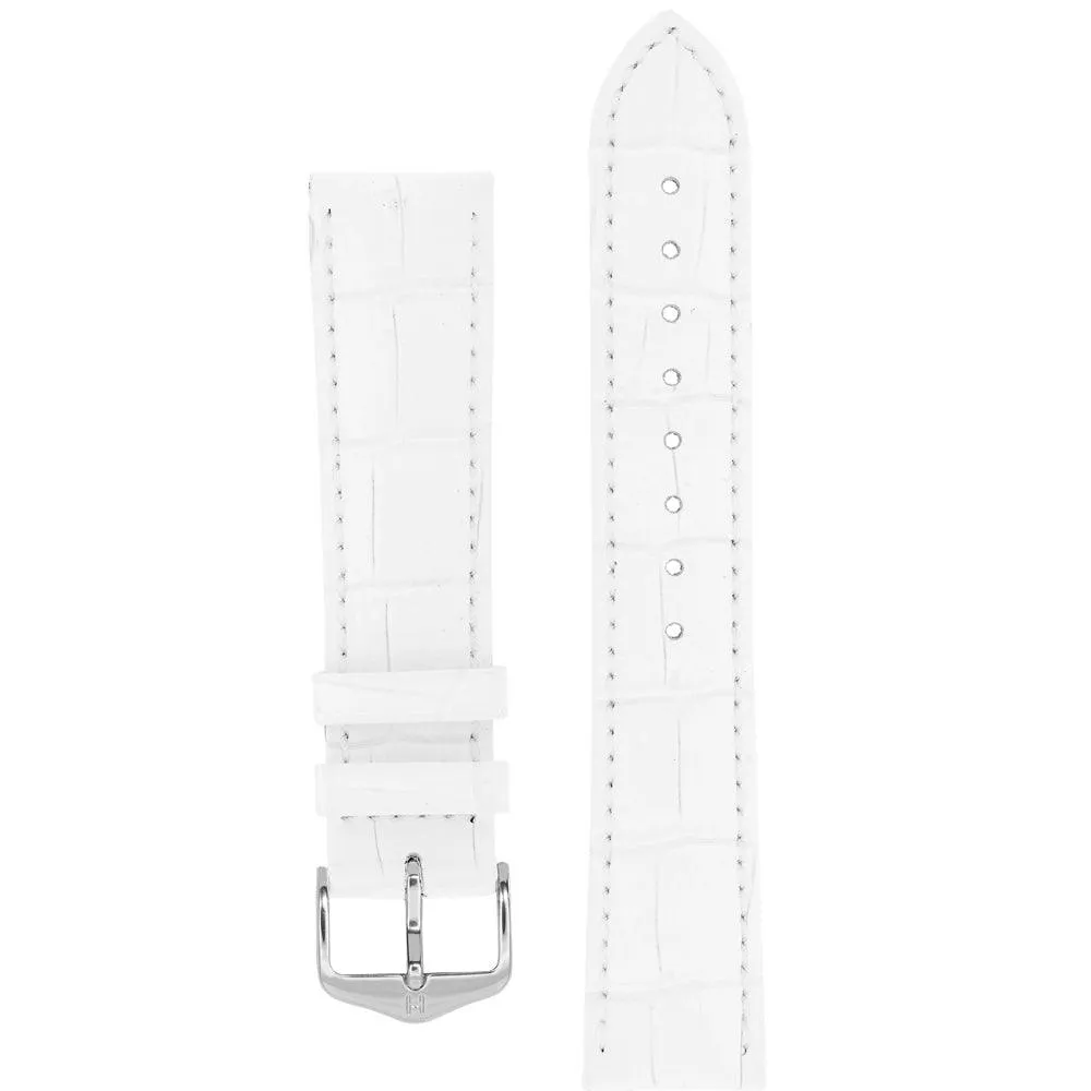 Hirsch DUKE Alligator Embossed Leather Watch Strap (Silver Buckle)