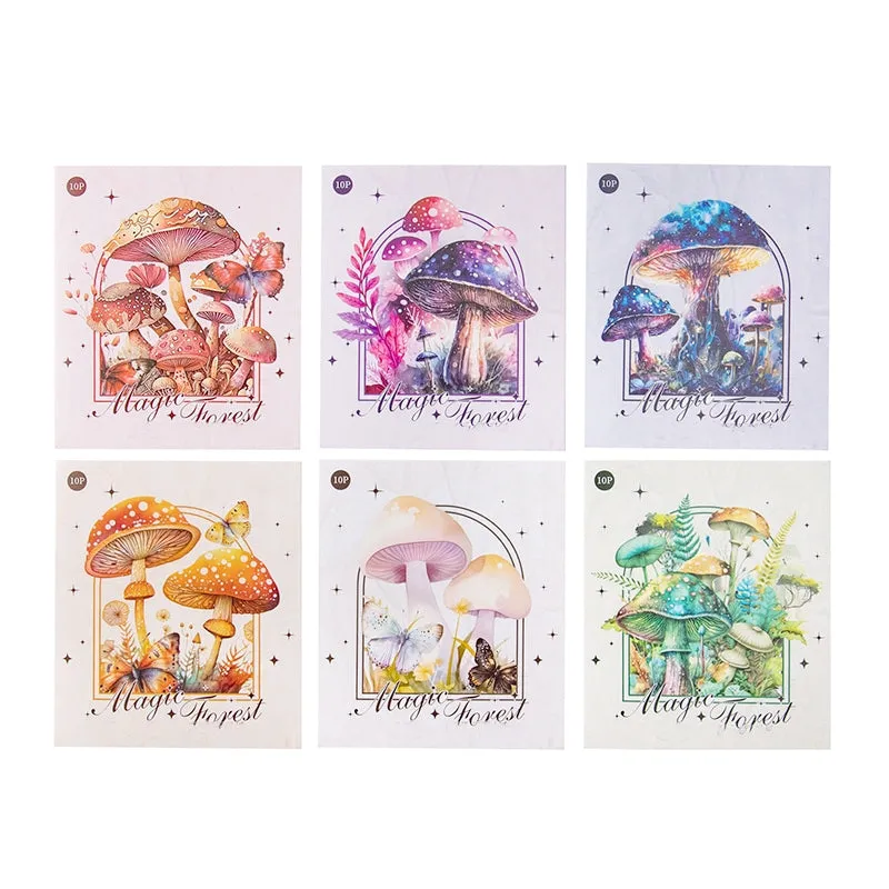 Holographic Hot Stamping Fairy Tale Mushroom Clear Transparent Stickers