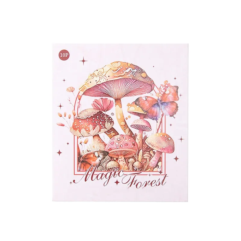 Holographic Hot Stamping Fairy Tale Mushroom Clear Transparent Stickers