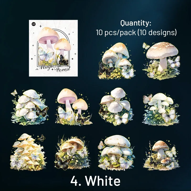 Holographic Hot Stamping Fairy Tale Mushroom Clear Transparent Stickers