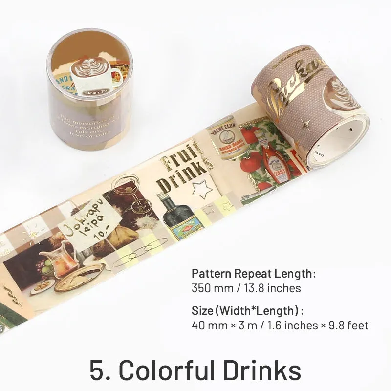 Hot Stamping Washi Tape - Poster Newspaper Fairy Tale Drink