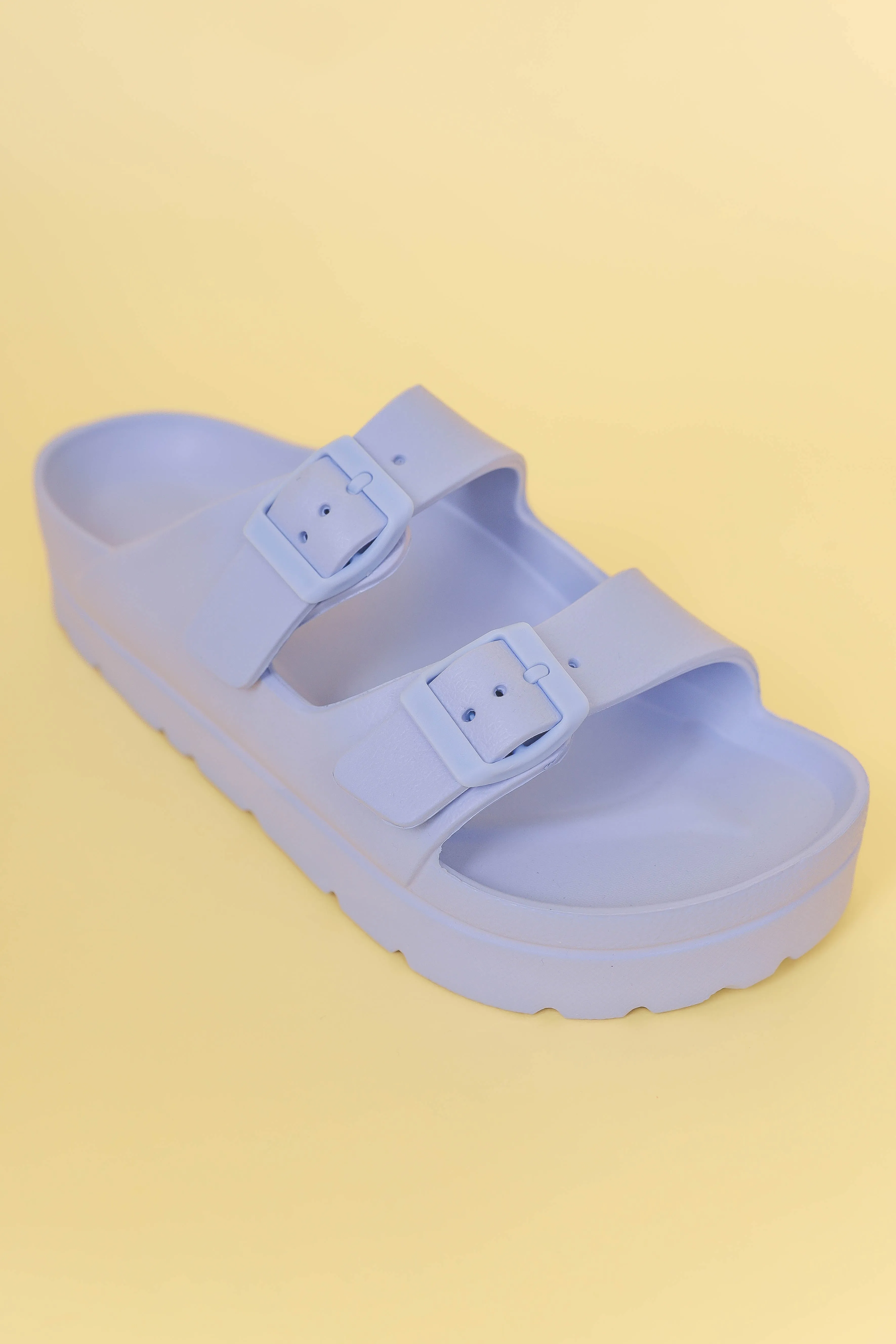 Kirby Double Strap Slides-Blue