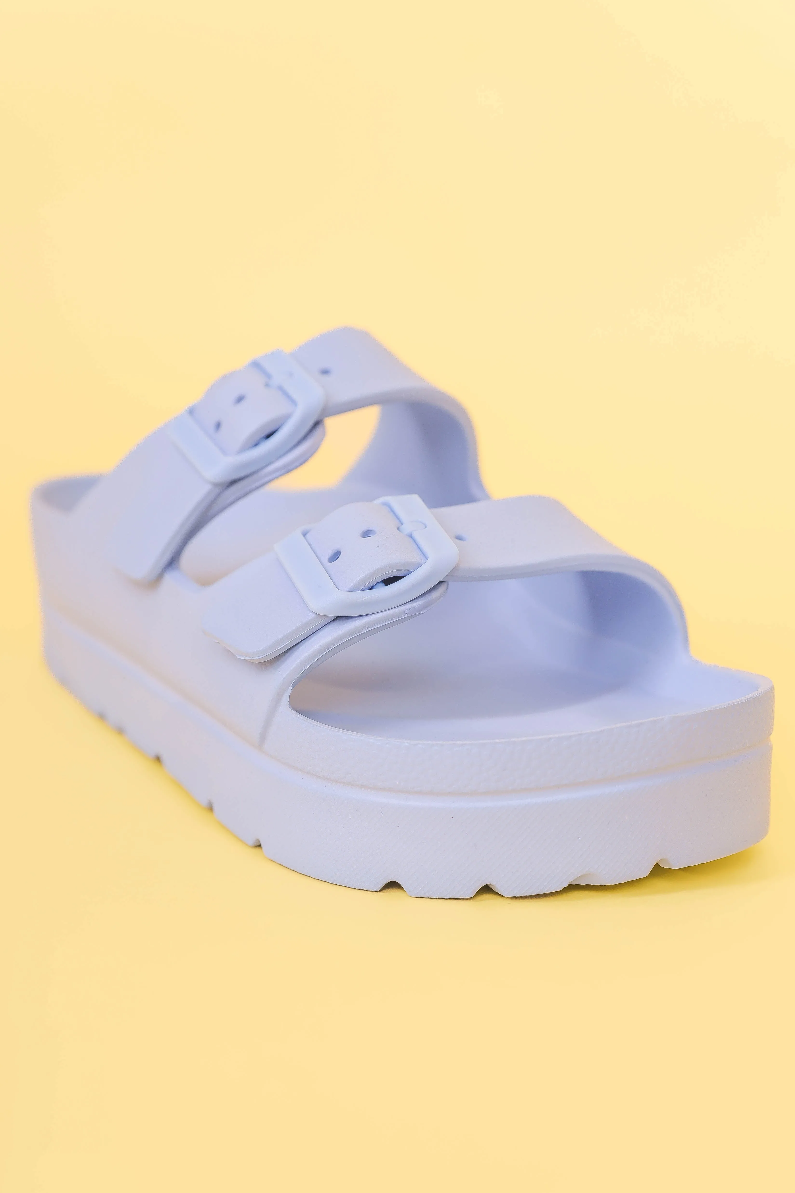 Kirby Double Strap Slides-Blue