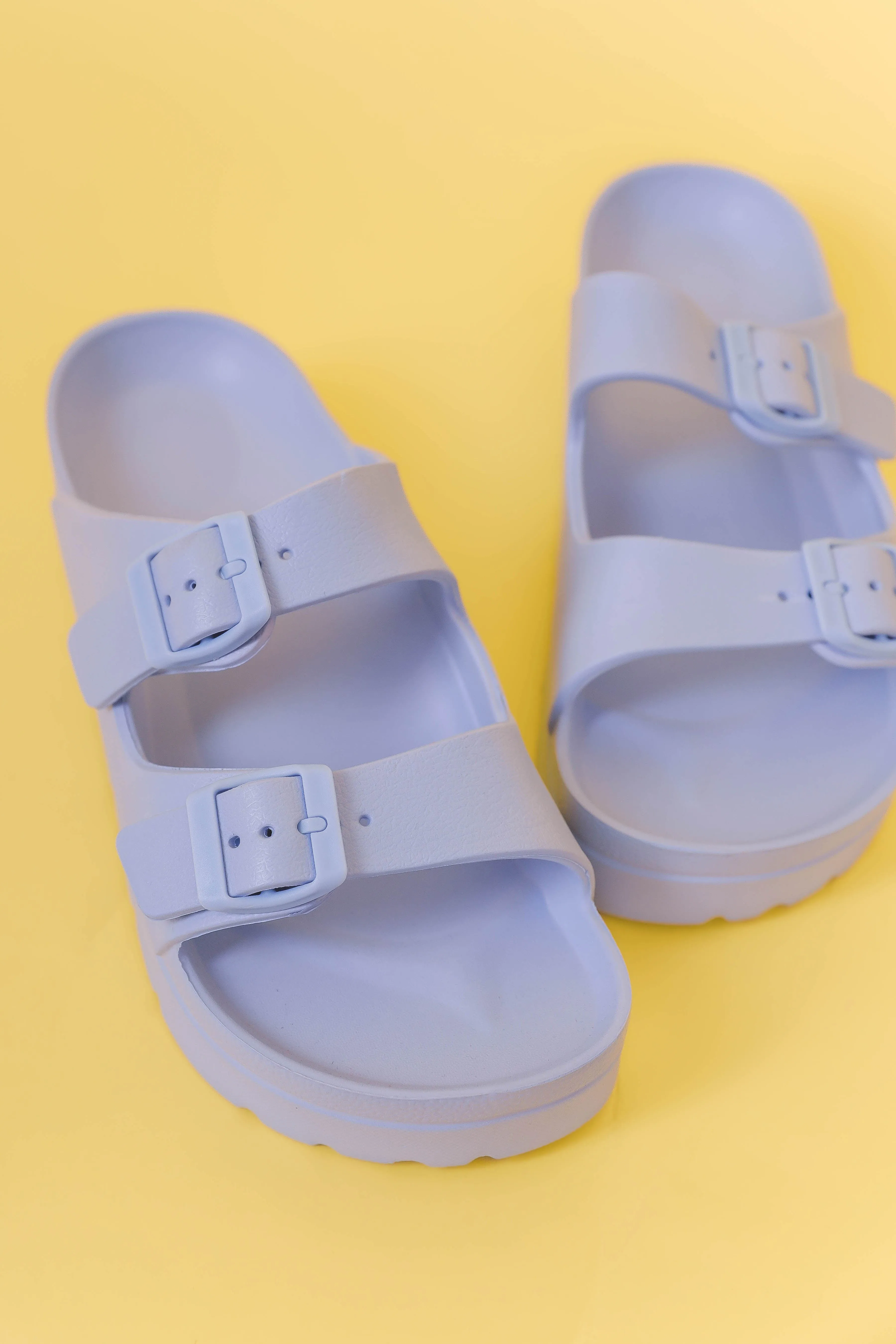 Kirby Double Strap Slides-Blue