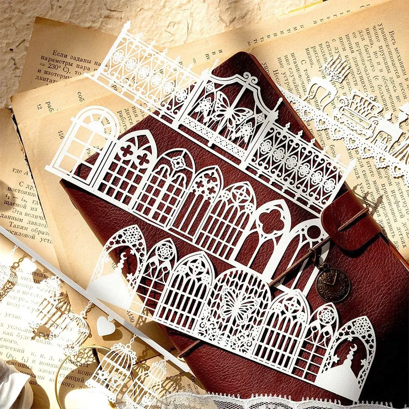 Long Holiday Series Hollow Lace Jornal Border Decorative Paper