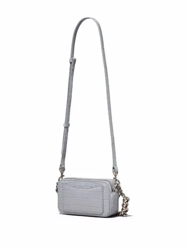 Marc Jacobs The Snapshot Croc-Embossed Sling Bag ( Cool Grey )