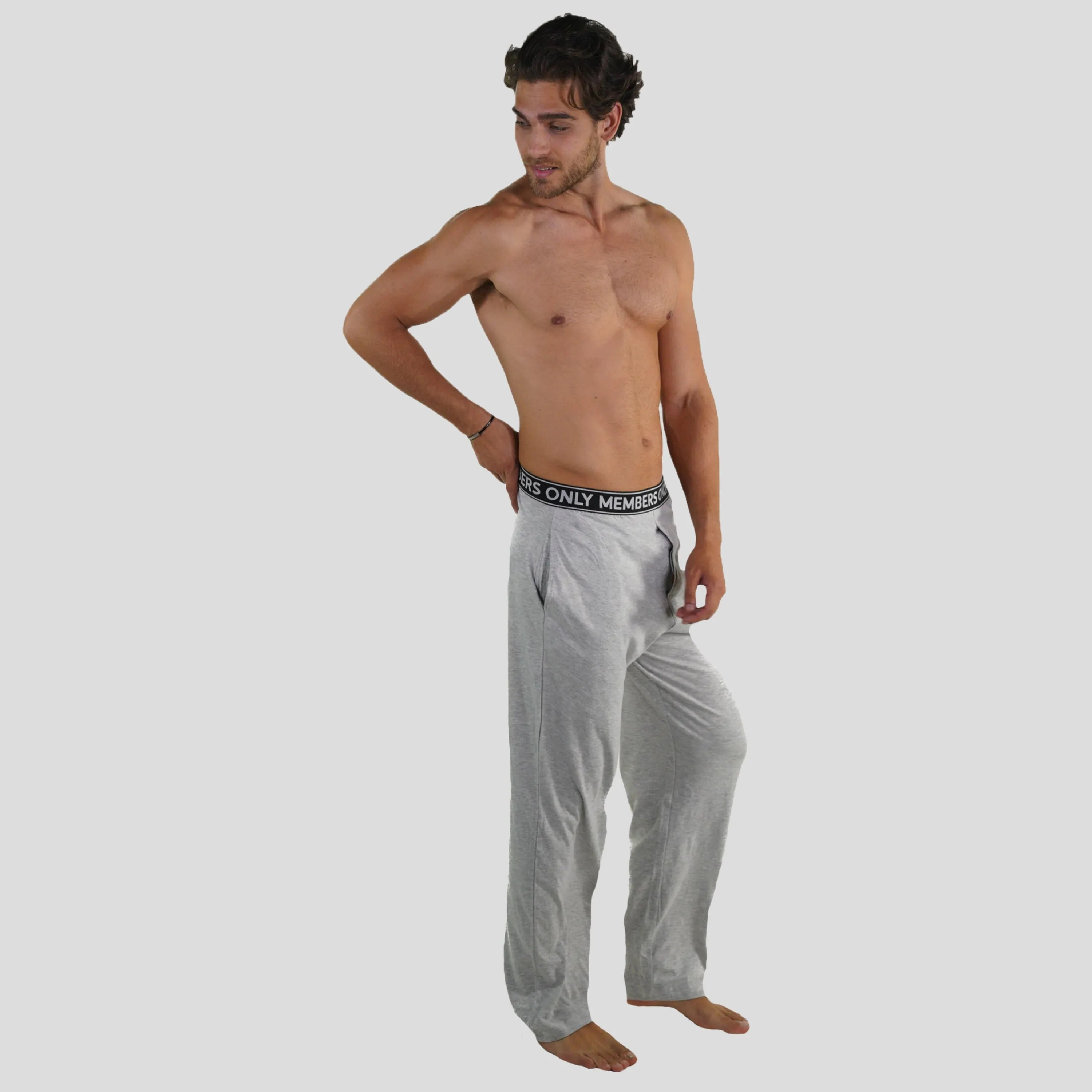 Men's Jersey Sleep Pant Logo Elastic - Grey - FINAL SALE