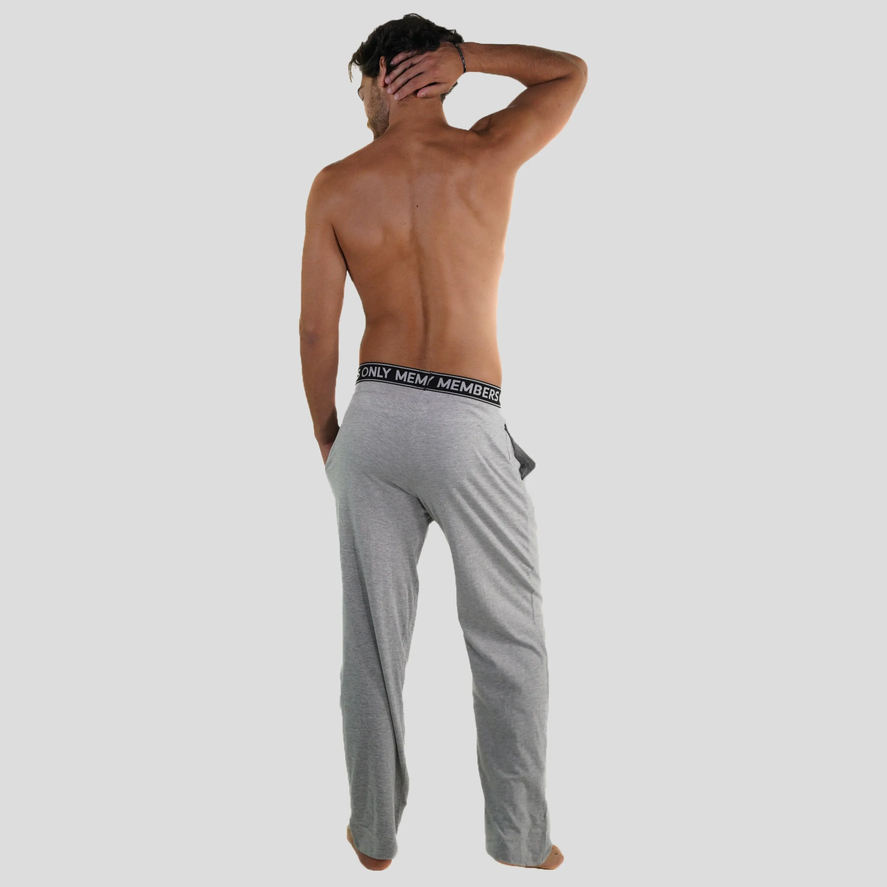 Men's Jersey Sleep Pant Logo Elastic - Grey - FINAL SALE