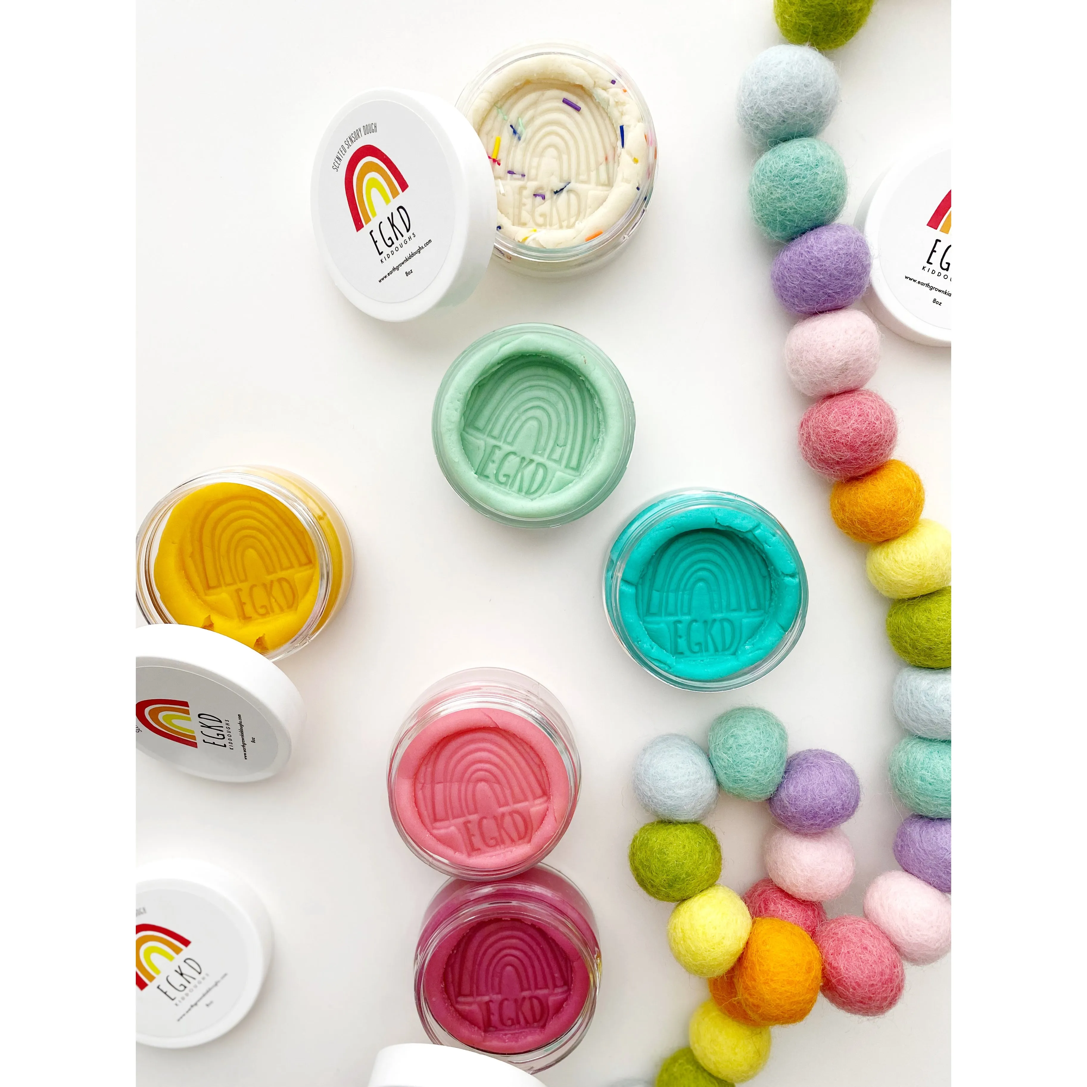 Mini Rainbow Sensory Playdough