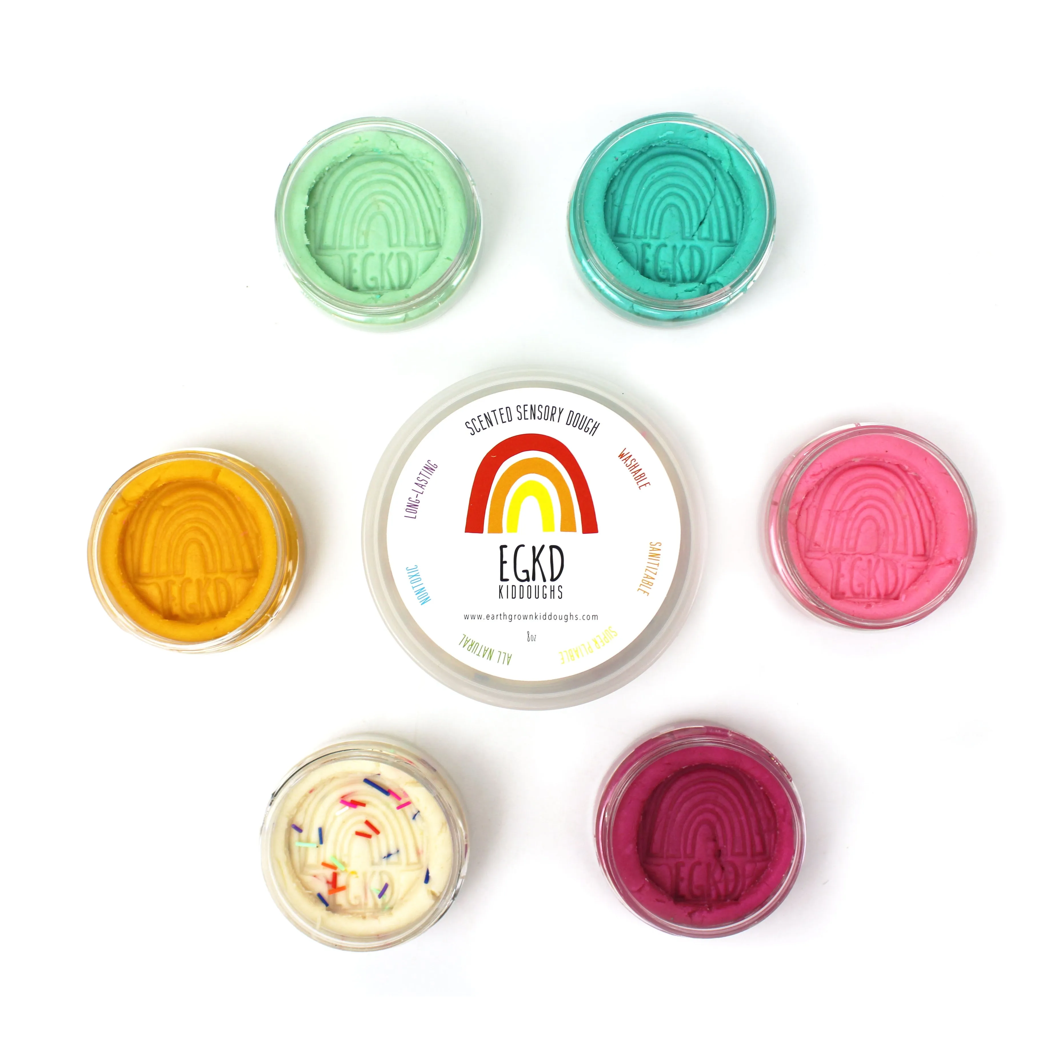 Mini Rainbow Sensory Playdough