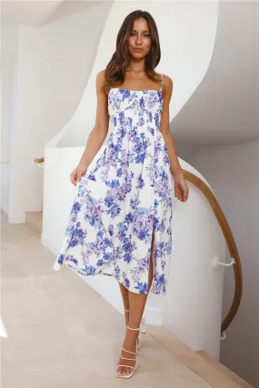 Mood For Picnics Midi Dress Blue