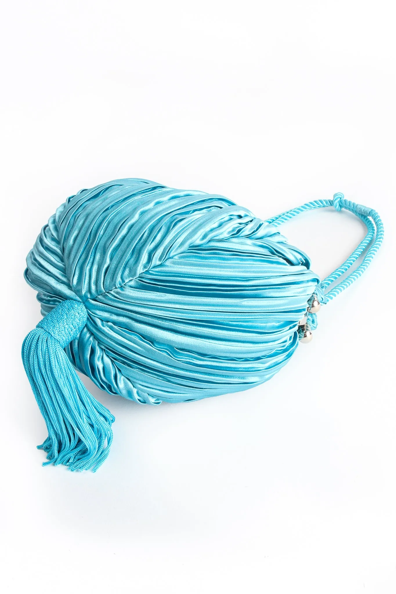 Pleated Tassel Pom Pouch