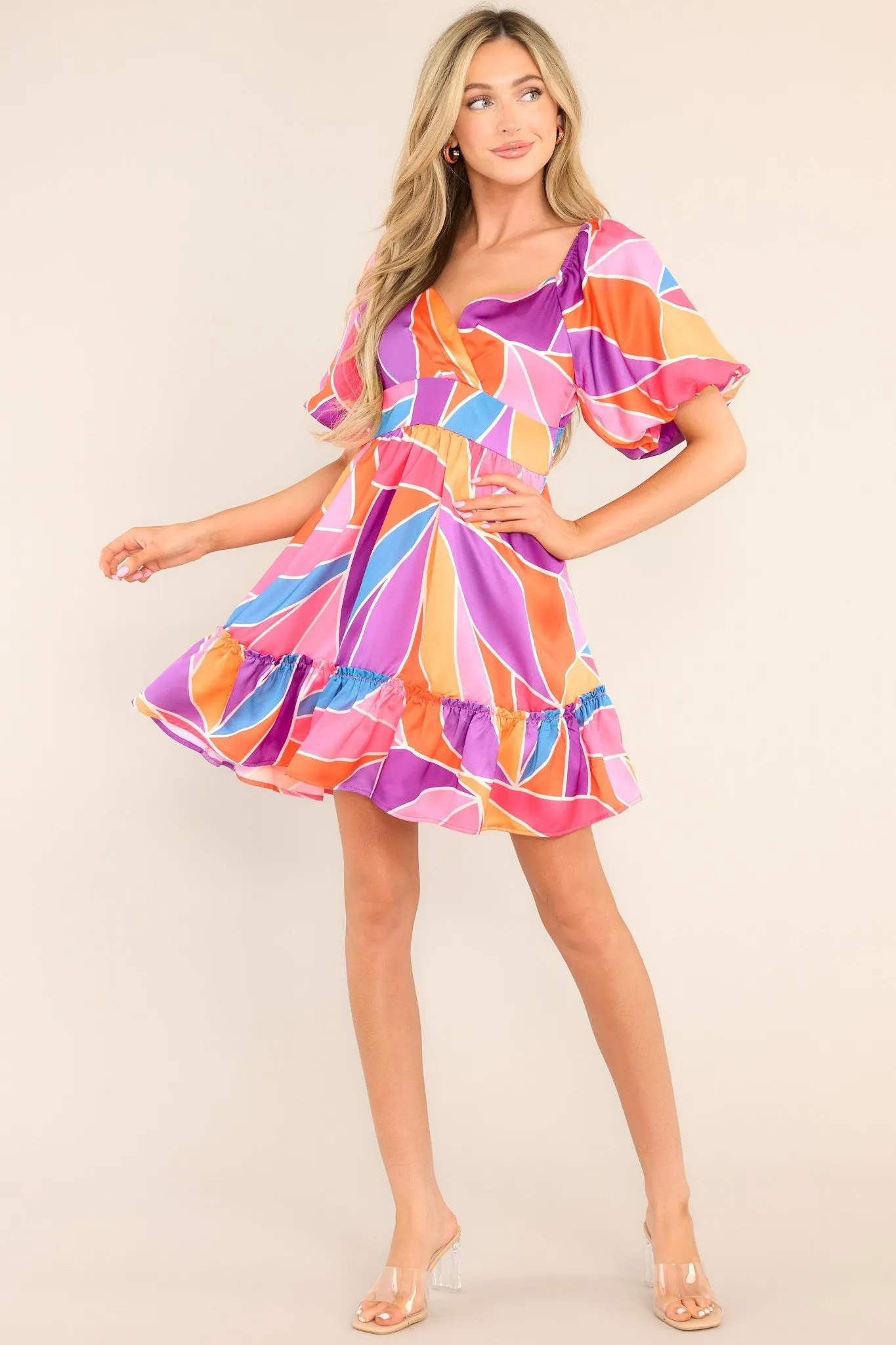 Put It In The Past Pink Multi Print Dress