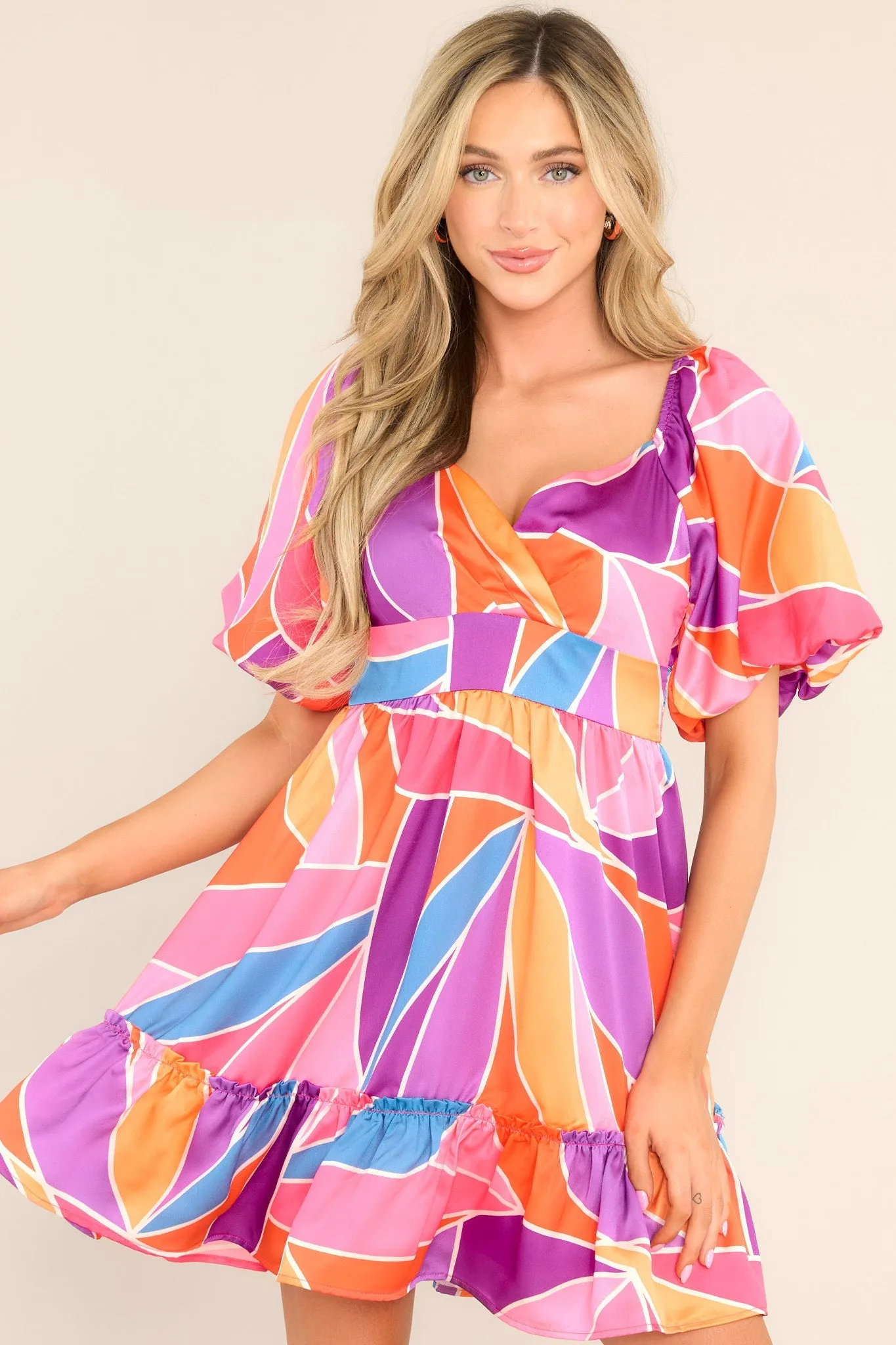 Put It In The Past Pink Multi Print Dress