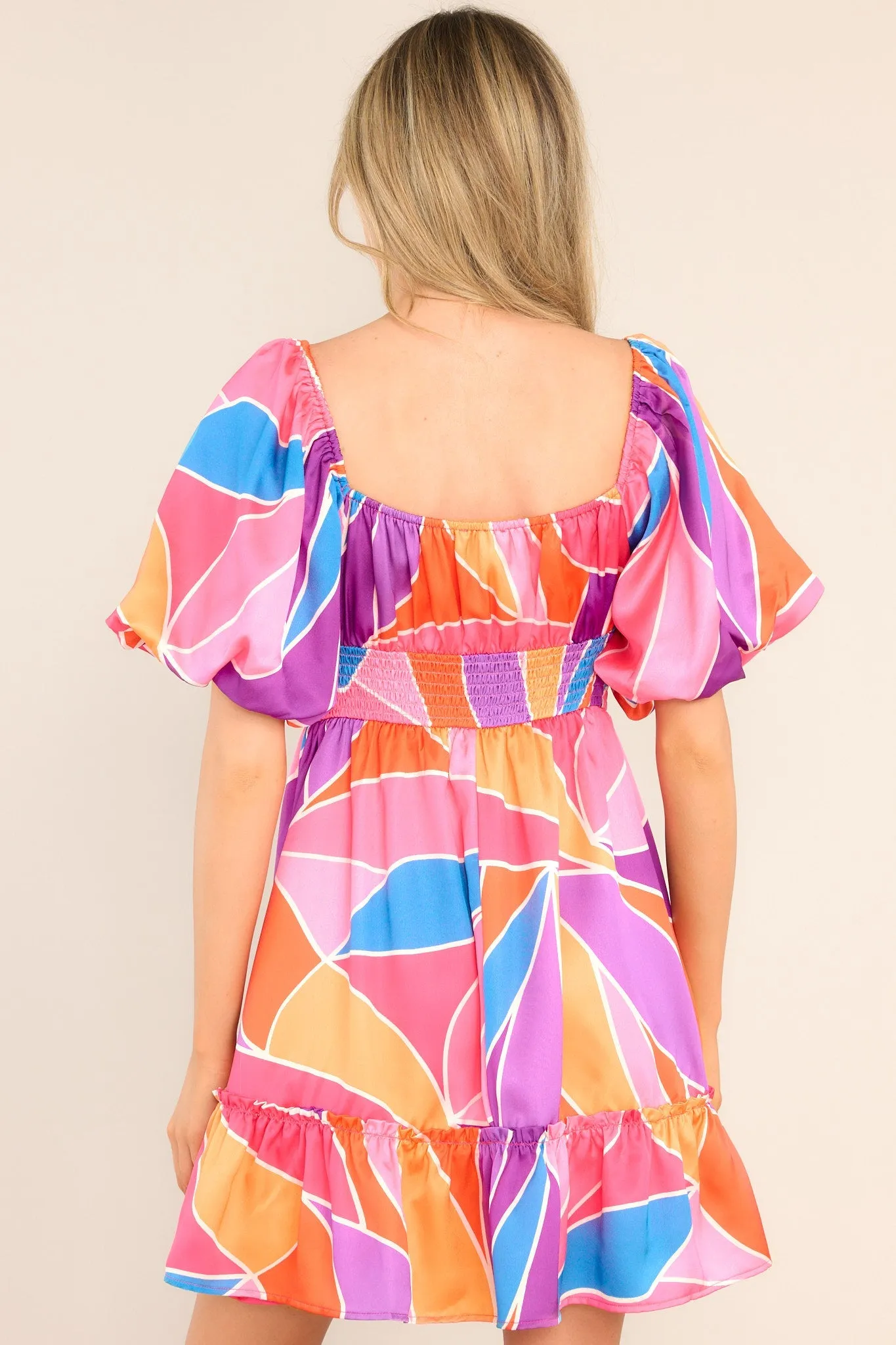 Put It In The Past Pink Multi Print Dress