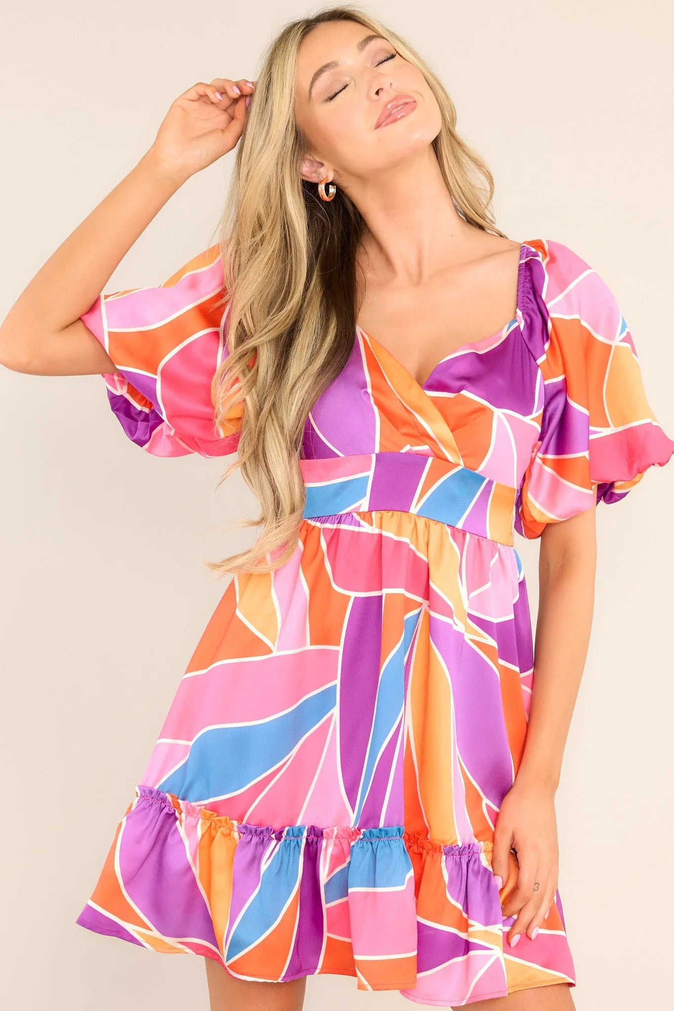 Put It In The Past Pink Multi Print Dress