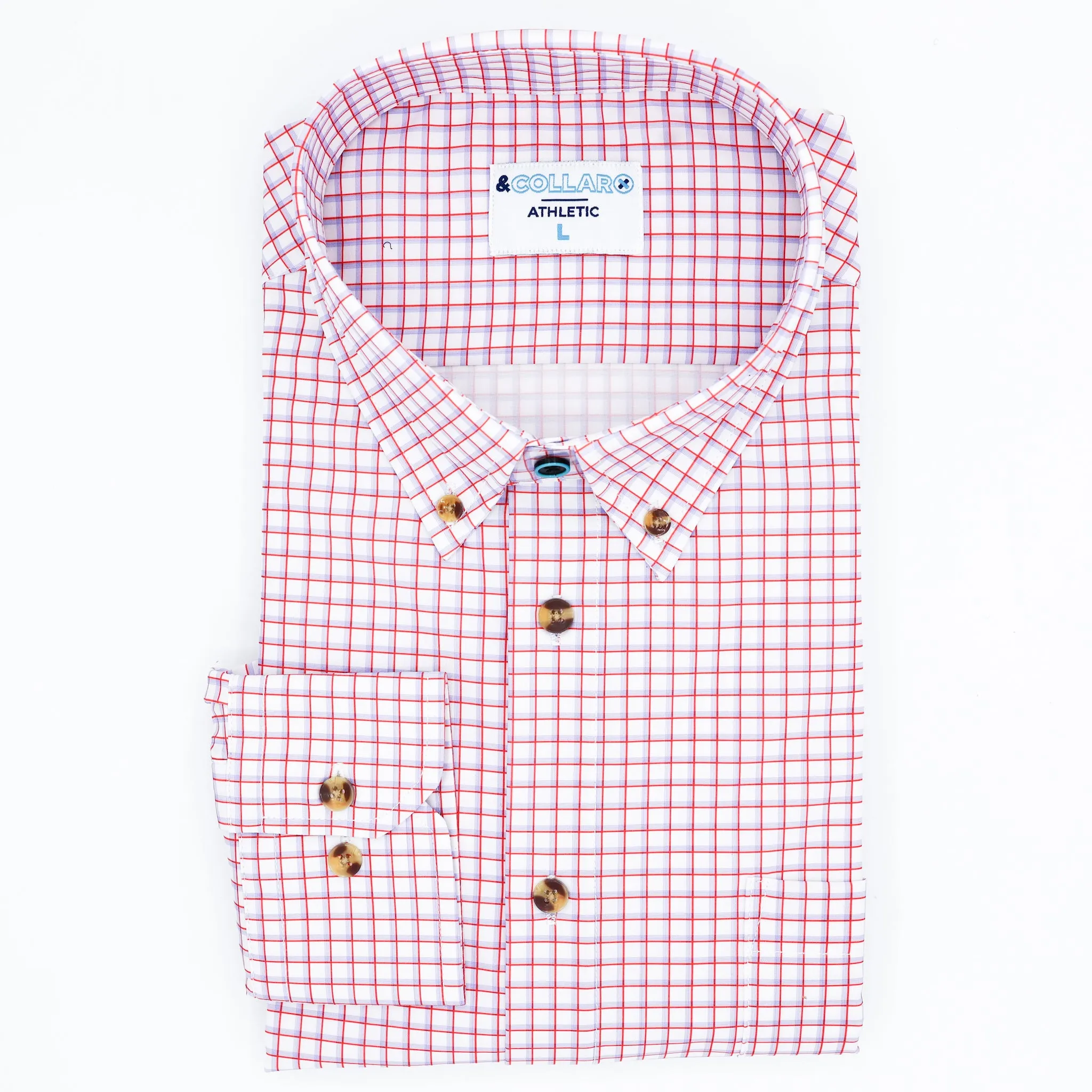 Range Shirt - White w/ Red and Purple Windowpane