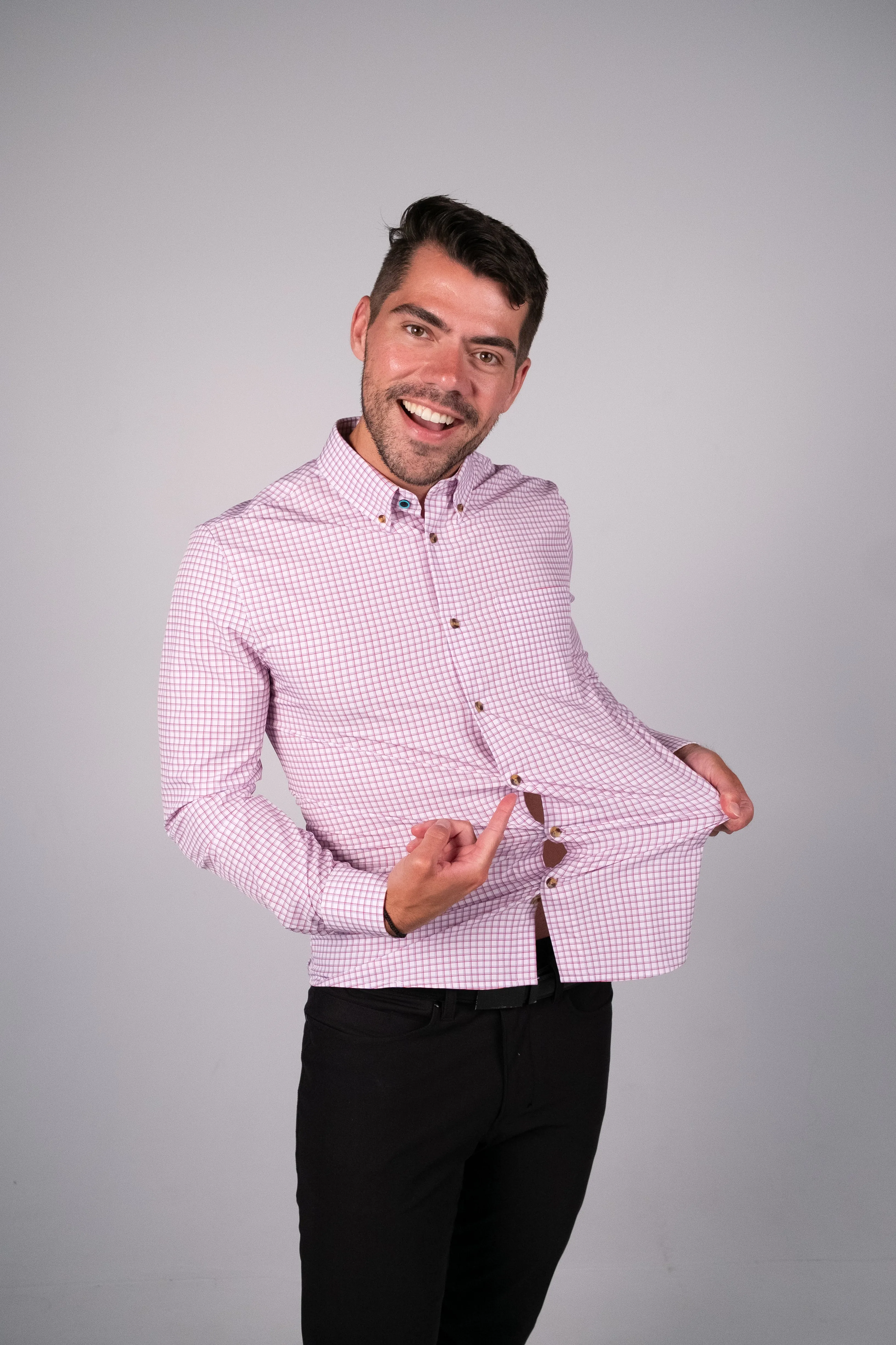 Range Shirt - White w/ Red and Purple Windowpane