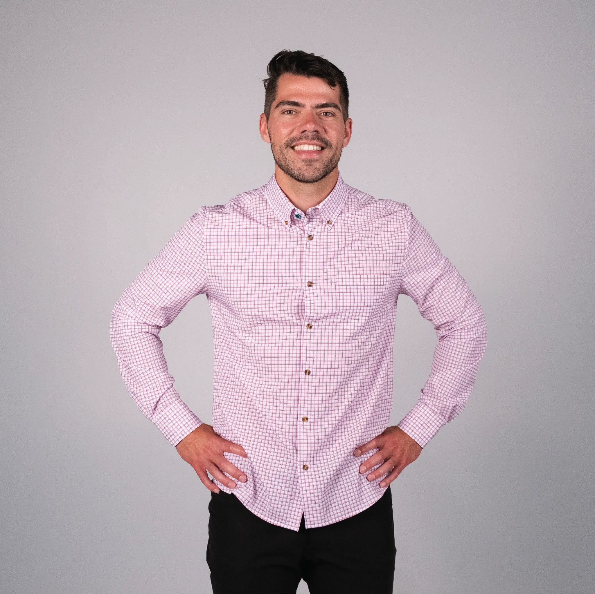 Range Shirt - White w/ Red and Purple Windowpane