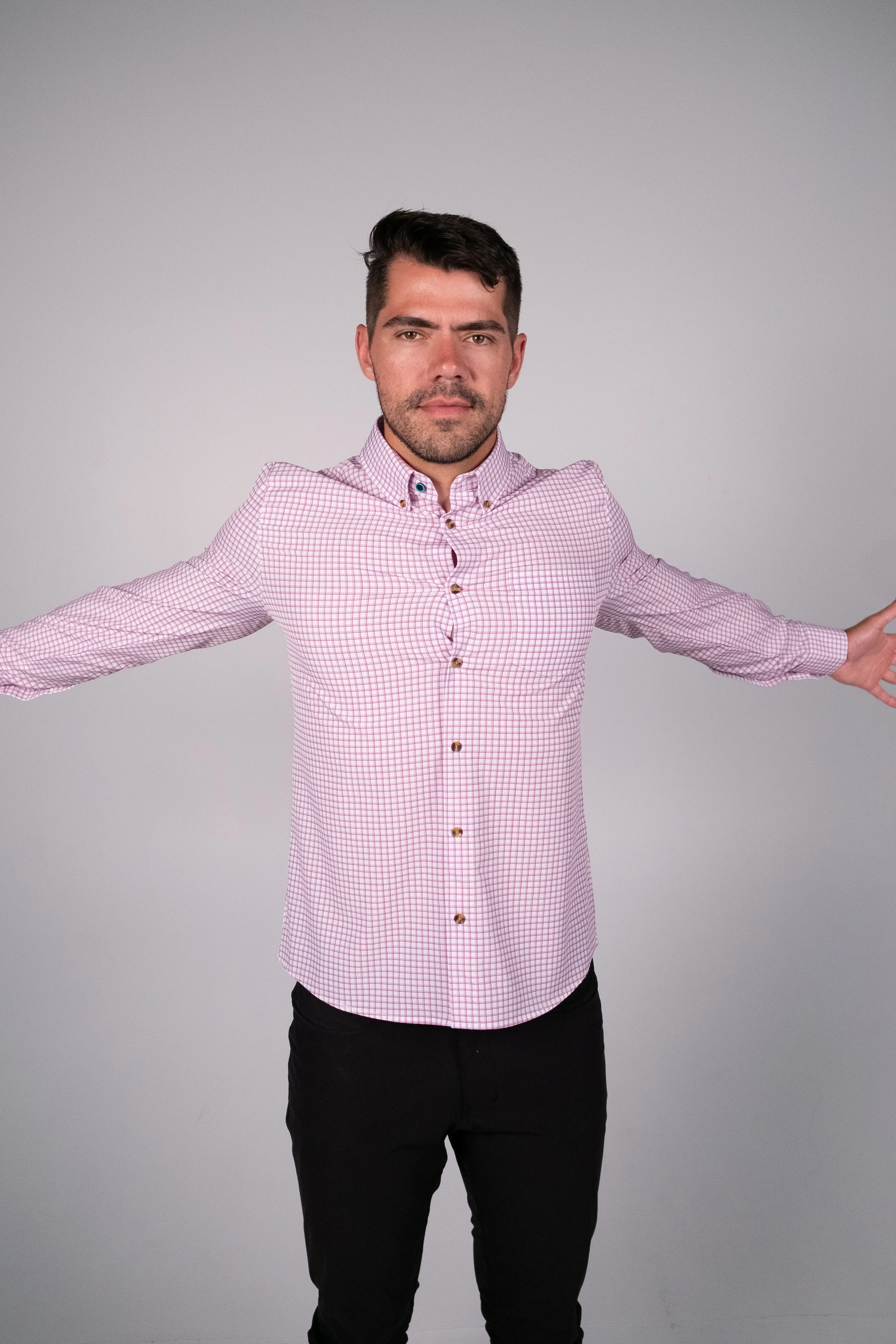 Range Shirt - White w/ Red and Purple Windowpane