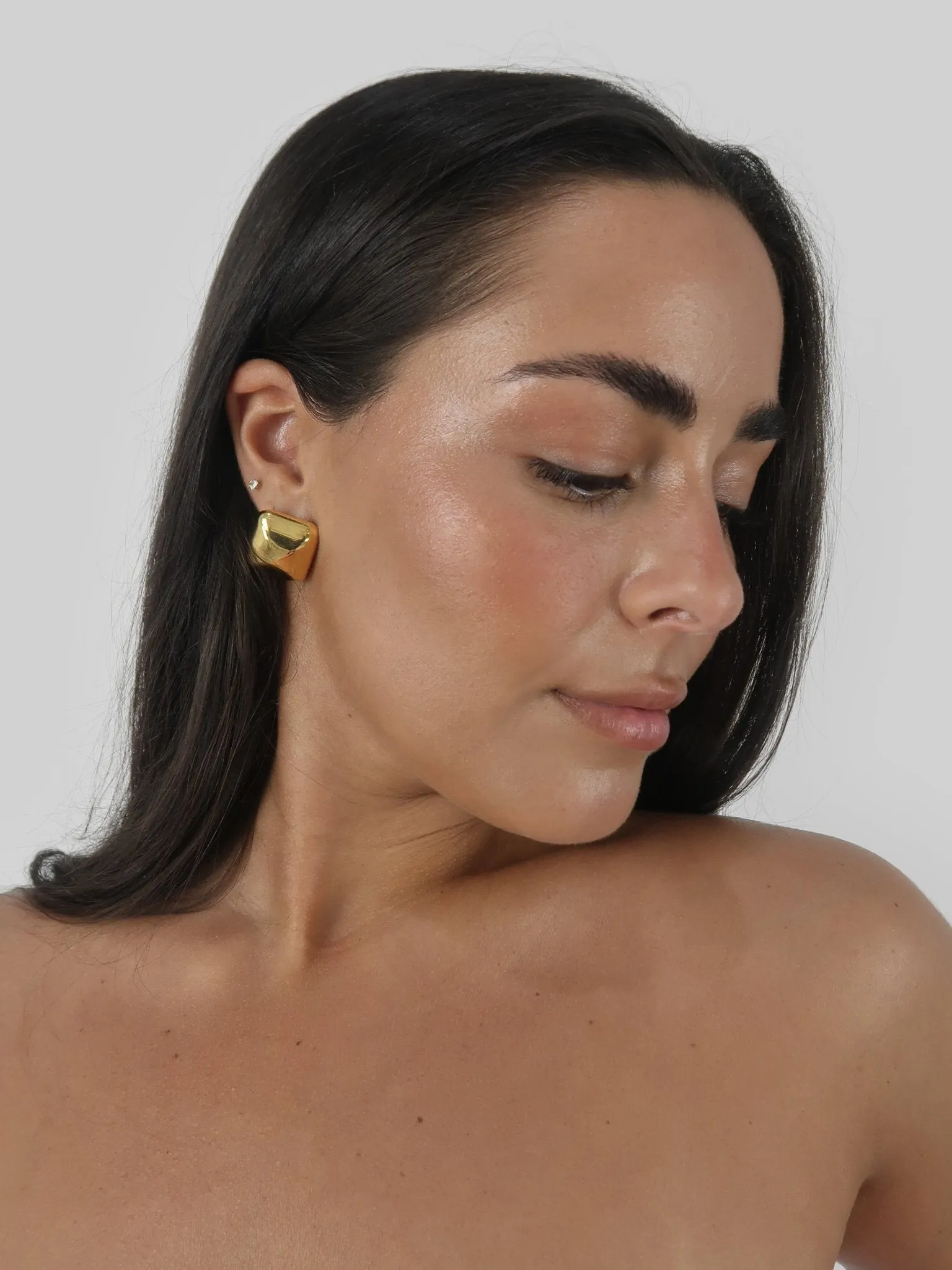 Rounded Square Dome Earrings