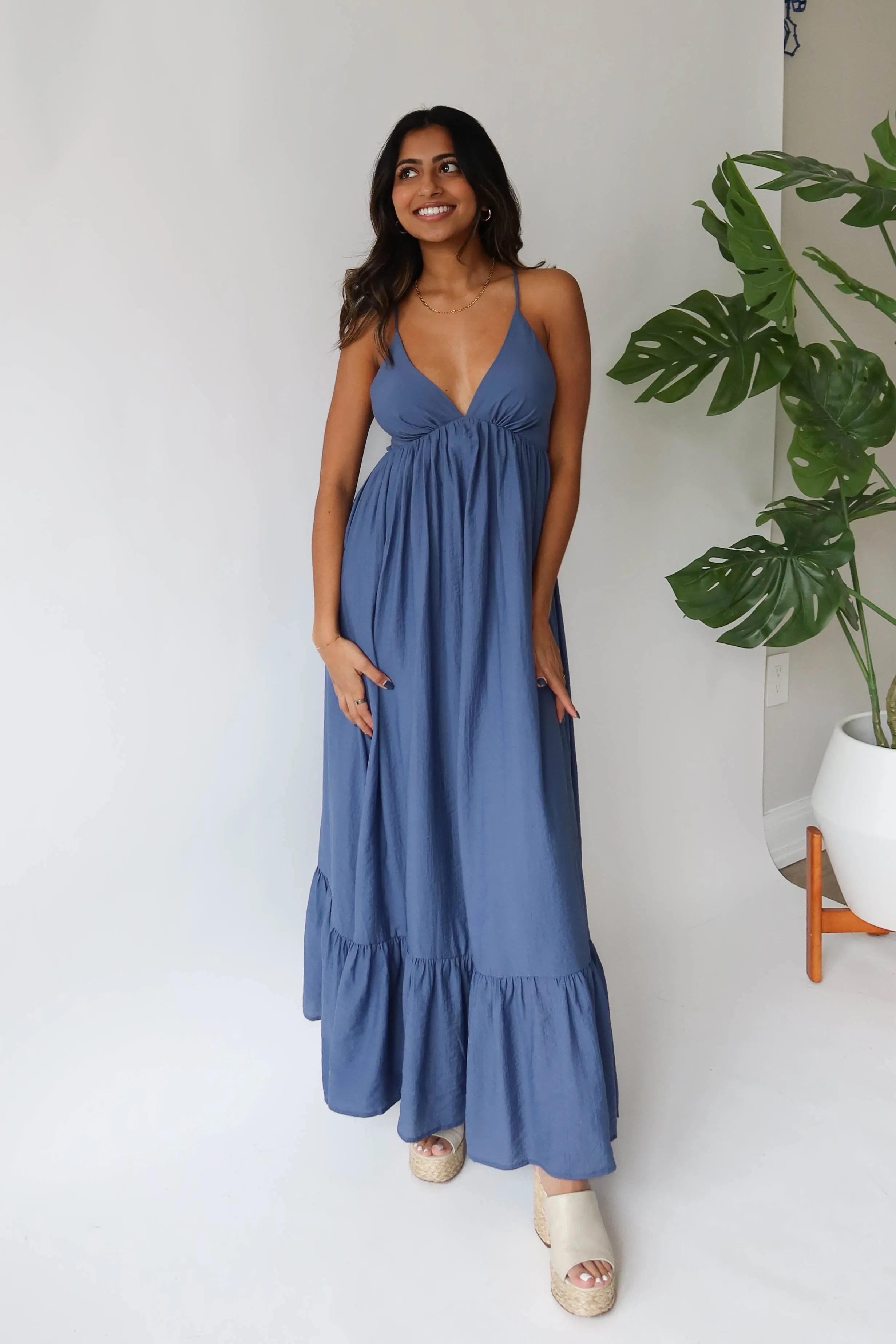 Shine Bright Maxi Dress in Dark Blue