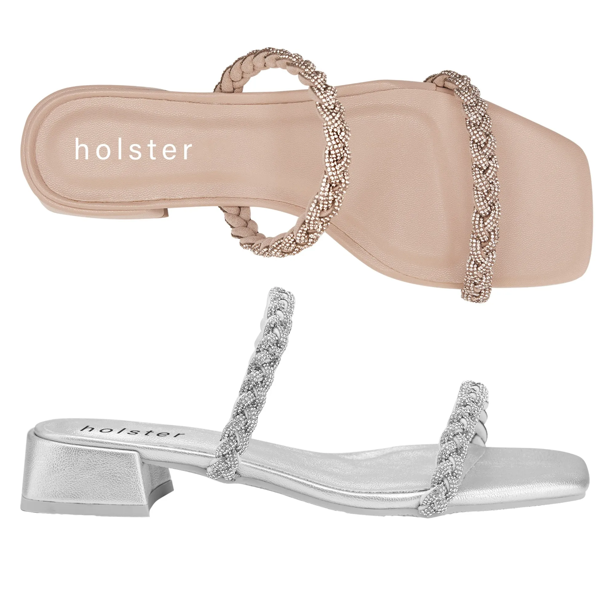 Tiana Heel Bundle - Tan/Silver